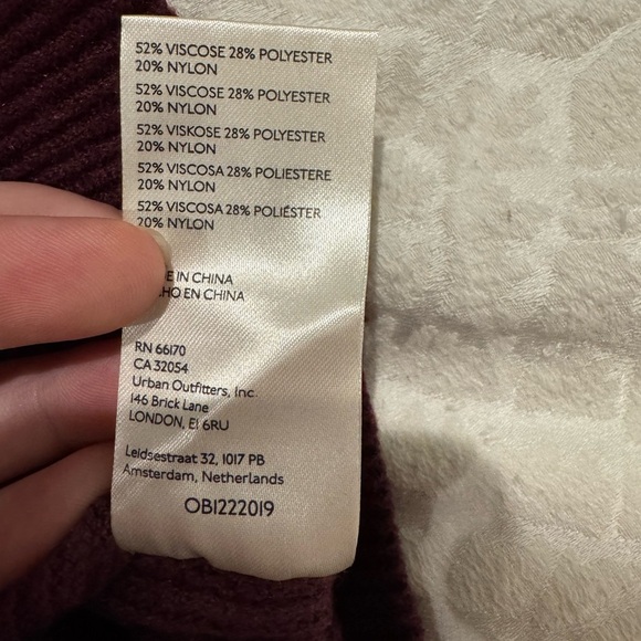 Free People Saffron Fitted Sweater Long Sleeve Pomegranate Wine open back - Picture 8 of 8